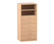 Flexeo® Schrank 6 kleine Schubladen 2 Fächer Breite 64 1 cm 1