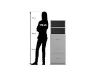 Flexeo® Schrank 3 große Schubladen 2 Fächer Breite 48 1 cm 2