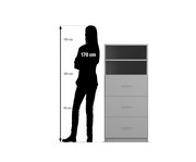 Flexeo® Schrank 3 große Schubladen 2 Fächer Breite 64 1 cm 2