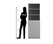 Flexeo® Schrank 3 große Schubladen 3 Fächer Breite 64 1 cm 2