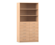 Flexeo® Schrank 12 kleine Schubladen 3 Fächer 1