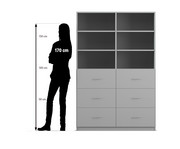 Flexeo® Schrank 6 große Schubladen 6 Fächer Mittelwand Breite 126 4 cm 2