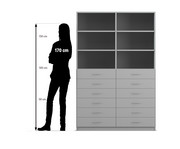 Flexeo® Schrank 12 kleine Schubladen 6 Fächer Mittelwand Breite 126 4 cm 2