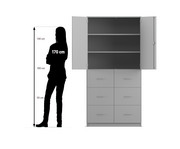 Flexeo® Schrank 6 Hängeregister 3 Fächer 2 Türen Breite 94 4 cm 2