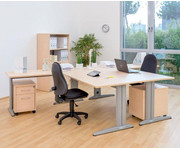 L Fuß Schreibtisch Höhe 72 82 cm verstellbar Platte 140 x 80 cm 4