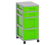 Flexeo® Rollcontainer 2 große und 2 kleine Boxen 3