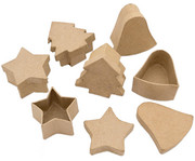 Pappdosen Stern Baum und Glocke 6 Stück 2