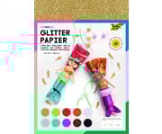 Glitter Kraftpapier 10 Farben 24 x 34 cm 1