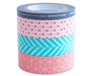 Washi Tape Set aus 4 Rollen geometrisch 2