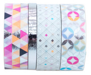 Washi Tape 4 Rollen Hotfoil silber 3