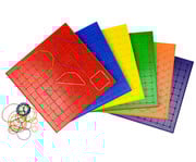 Betzold Satz mit 6 Geometriebrettern in Regenbogenfarben 3