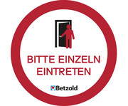 Betzold Aufkleber Bitte einzeln eintreten 10 Stück 1