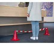 tesa® Signal Absperrband Flatterband rot/weiß nicht klebend 6