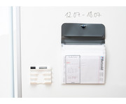 Schubtaschen Mappe DIN A4 plus quer mit 4 Fächern grau transparent 6