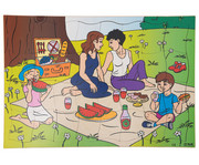 Moderne Familie Set mit 4 Puzzles 3