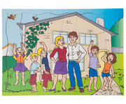 Moderne Familie Set mit 4 Puzzles 5