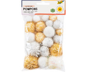 folia Glitzer Pompons Weihnachten 30 Stück 1