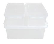 Betzold Aufbewahrungsboxen Set weiß transparent 3 teilig 3