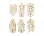 3D Holz Weihnachtsanhänger 24 Stück 1