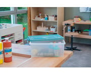 Betzold Aufbewahrungsbox 16 x 39 5 x 27 5 cm weiß transparent Naturfarben 7