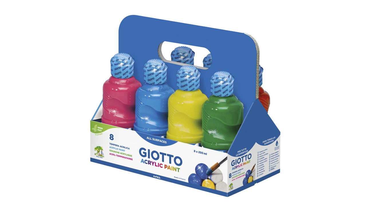 GIOTTO Acrylfarben-Set, je 250 ml, 8 Stück