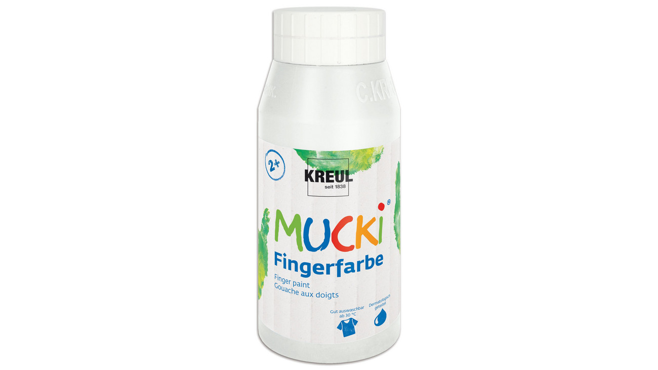 Kreul MUCKI Fingerfarben, 750 ml, Farbe: weiß