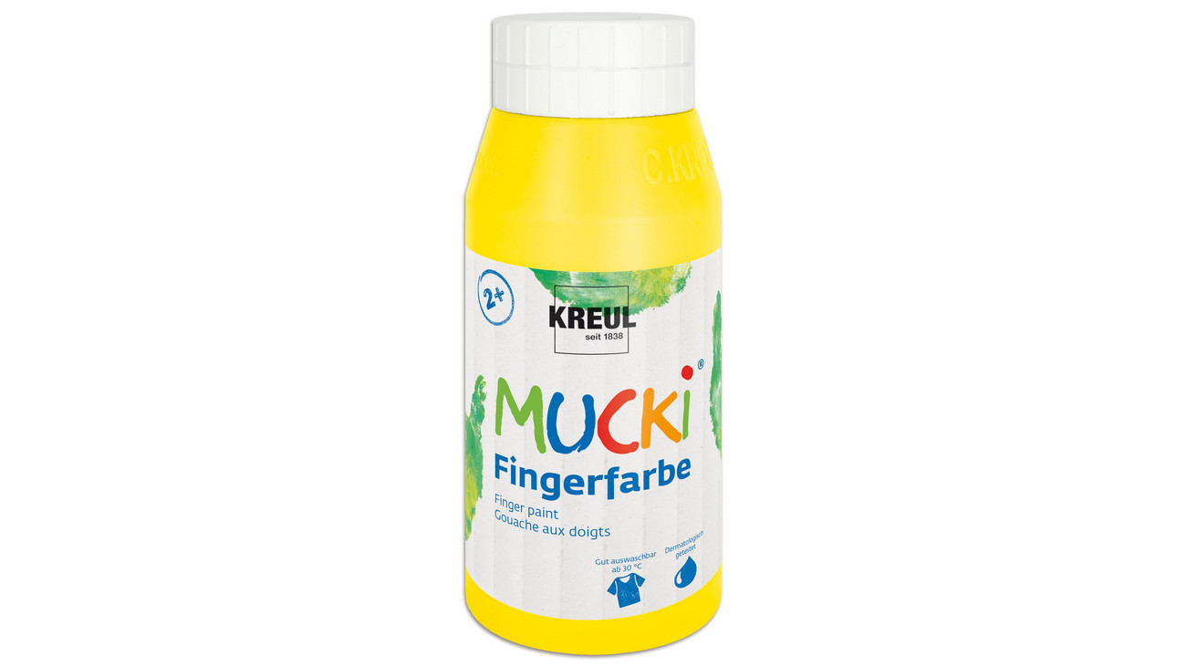 Kreul MUCKI Fingerfarben, 750 ml, Farbe: gelb