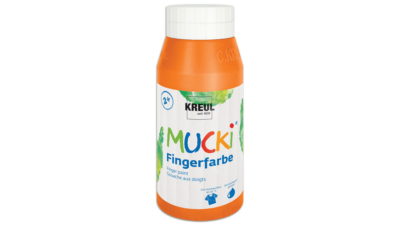 Kreul MUCKI Fingerfarben, 750 ml, Farbe: orange