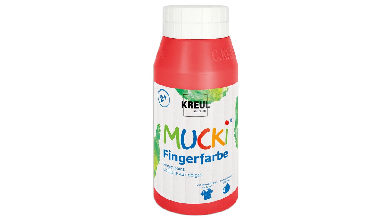 Kreul MUCKI Fingerfarben, 750 ml, Farbe: rot