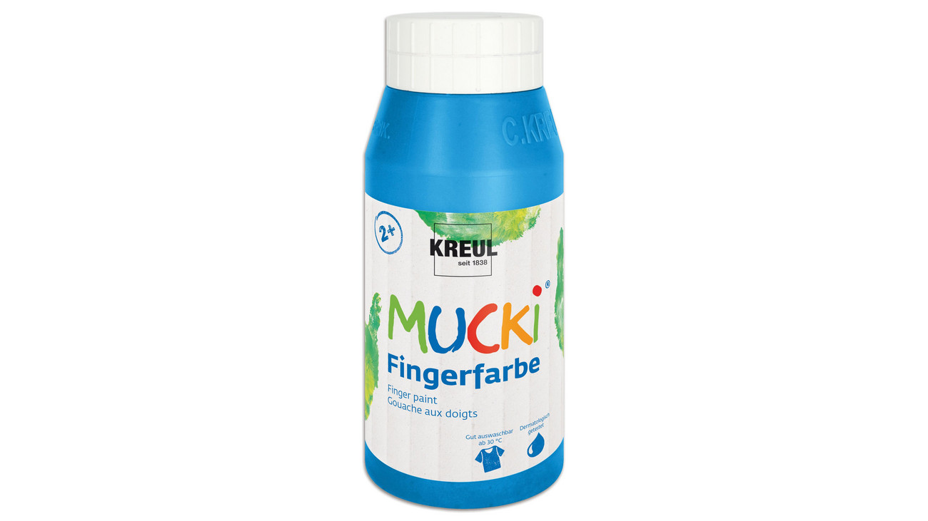 Kreul MUCKI Fingerfarben, 750 ml, Farbe: blau
