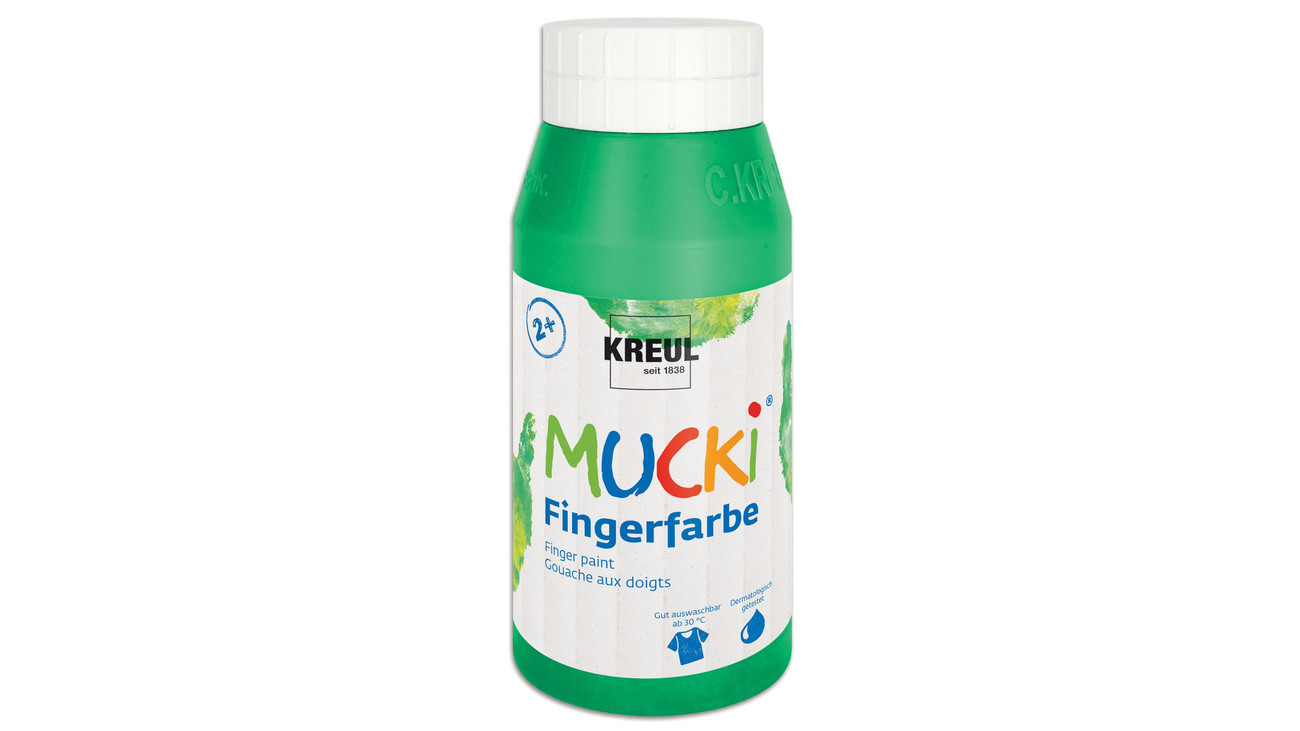 Kreul MUCKI Fingerfarben, 750 ml, Farbe: grün
