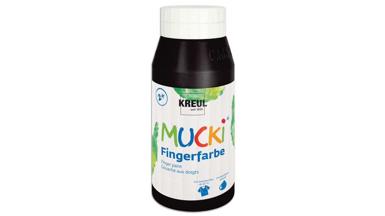 Kreul MUCKI Fingerfarben, 750 ml, Farbe: schwarz
