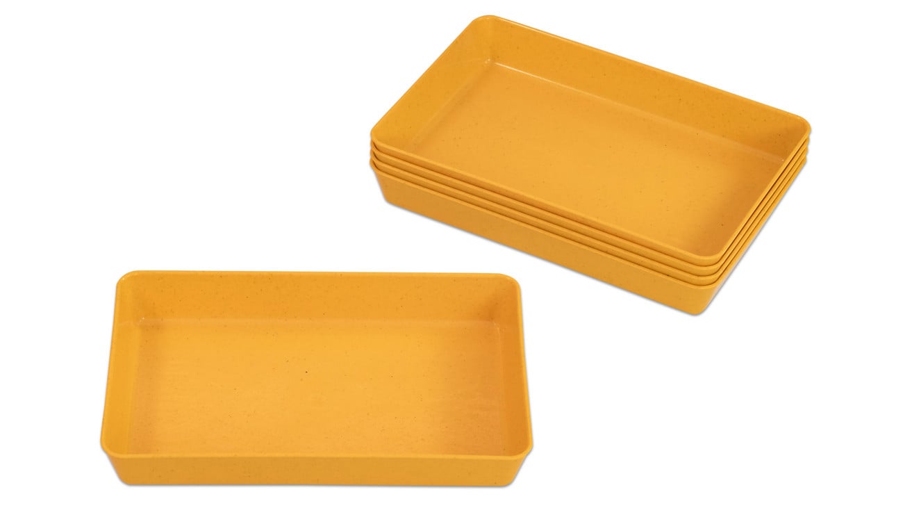 Betzold Materialschalen aus biobasiertem treeNside-Material, 5 Stück, Farbe: gelb, Größe: klein