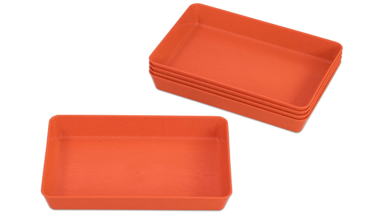 Betzold Materialschalen aus biobasiertem treeNside-Material, 5 Stück, Farbe: orange, Größe: klein