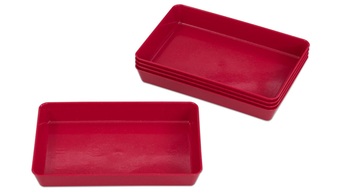 Betzold Materialschalen aus biobasiertem treeNside-Material, 5 Stück, Farbe: rot, Größe: klein