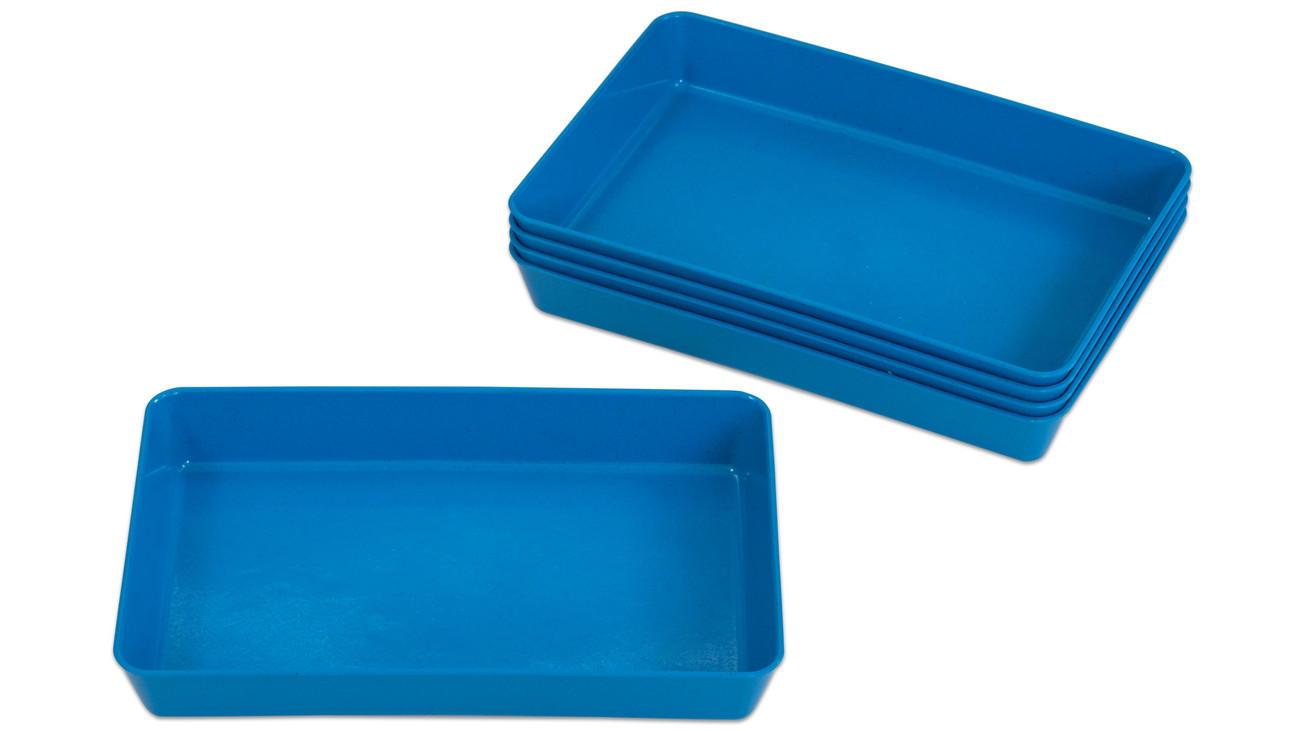 Betzold Materialschalen aus biobasiertem treeNside-Material, 5 Stück, Farbe: blau, Größe: klein