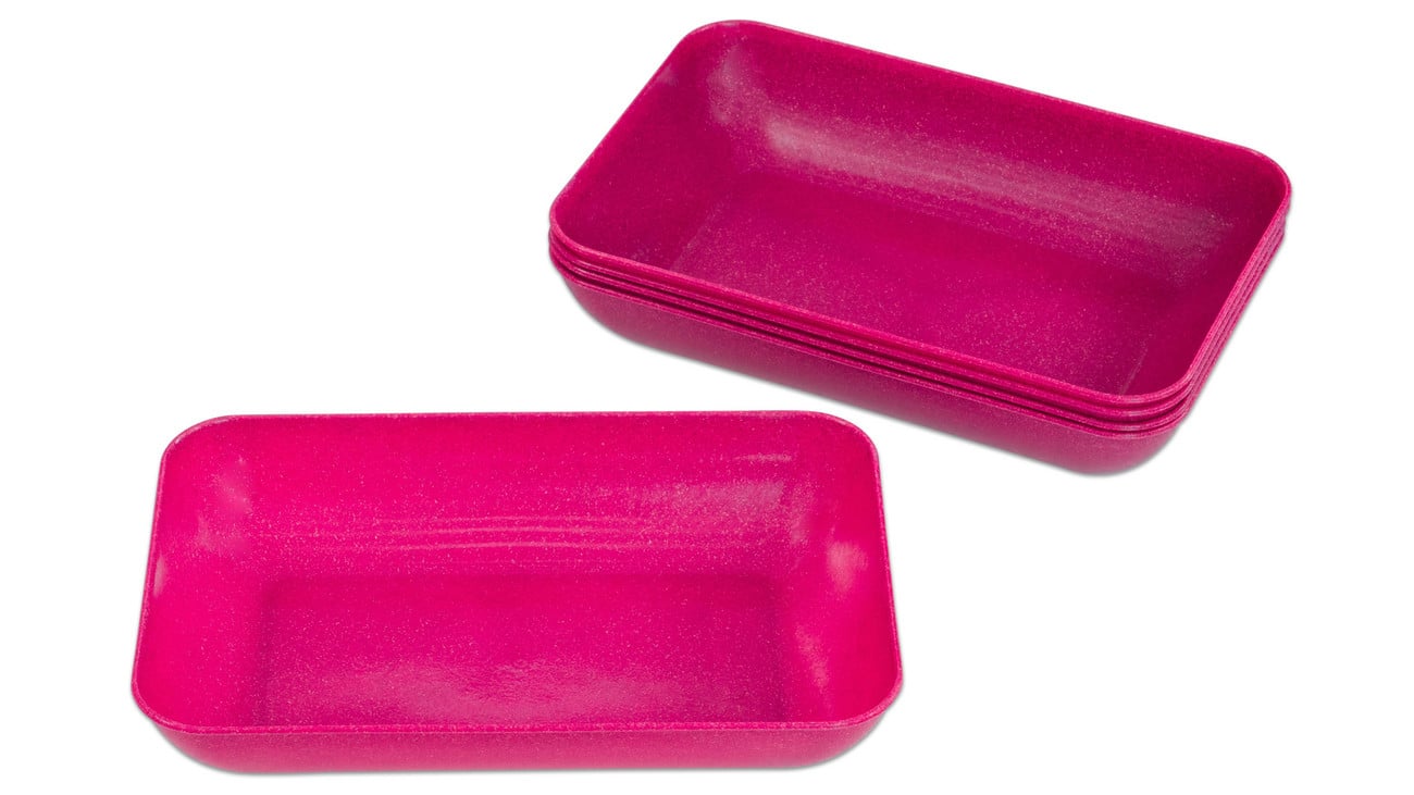 Betzold Materialschalen aus biobasiertem treeNside-Material, 5 Stück, Farbe: pink, Größe: groß