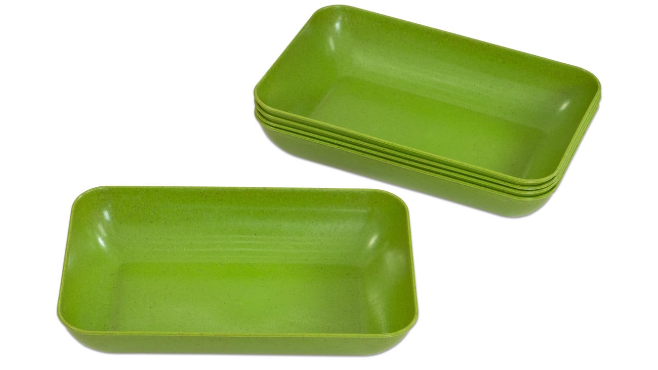 Betzold Materialschalen aus biobasiertem treeNside-Material, 5 Stück, Farbe: grün, Größe: groß