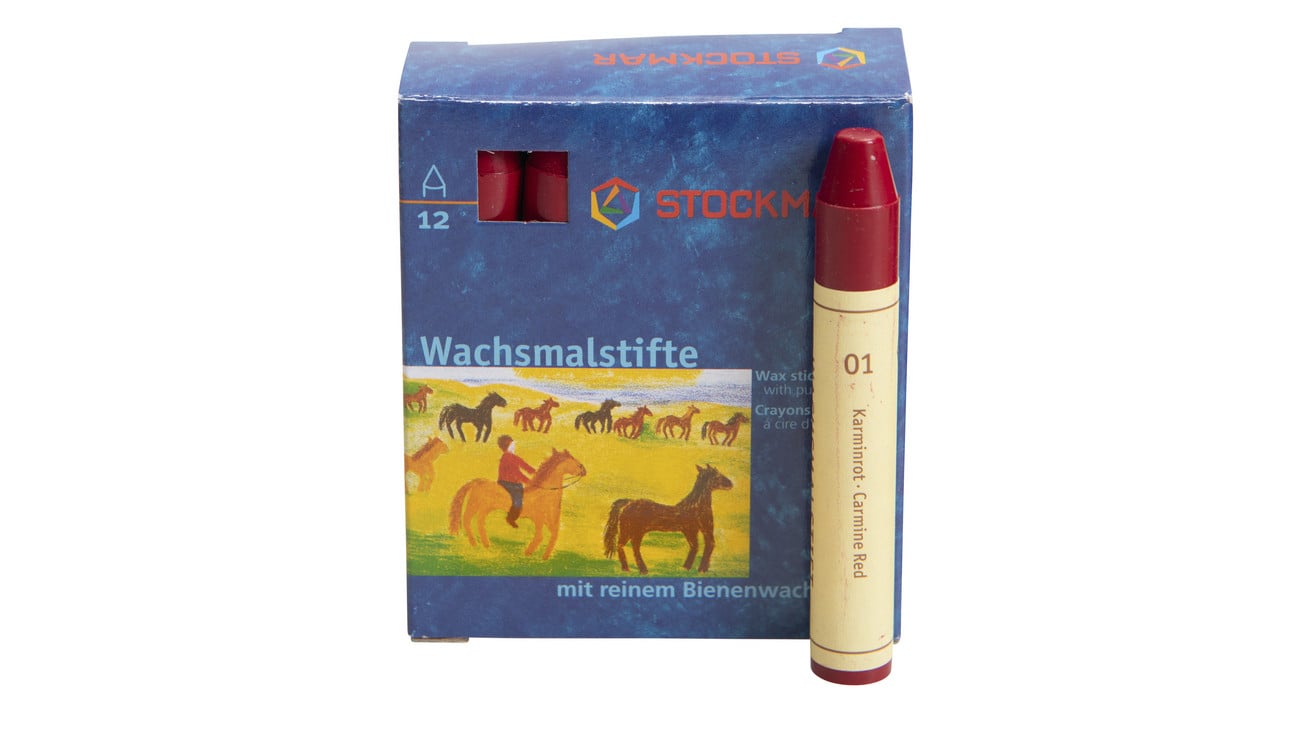 STOCKMAR Wachsmalstifte, 12 Stück, Farbe: karminrot