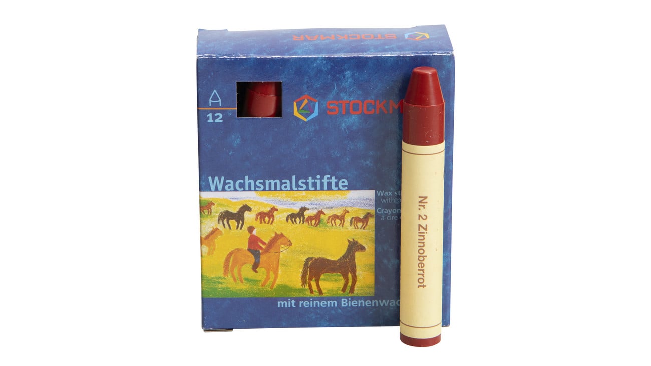 STOCKMAR Wachsmalstifte, 12 Stück, Farbe: zinnoberrot
