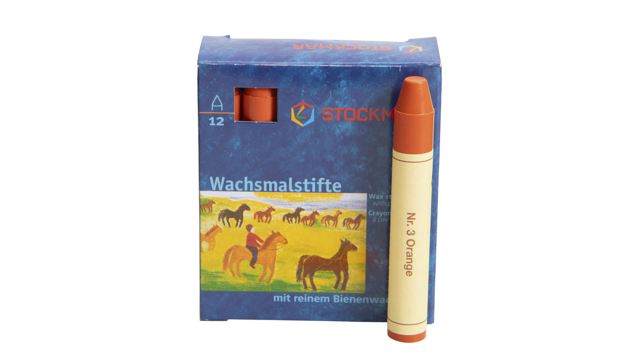 STOCKMAR Wachsmalstifte, 12 Stück, Farbe: orange