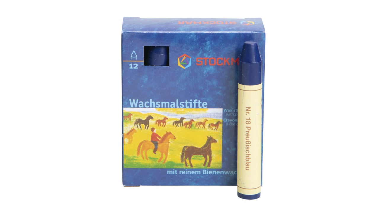 STOCKMAR Wachsmalstifte, 12 Stück, Farbe: preußischblau