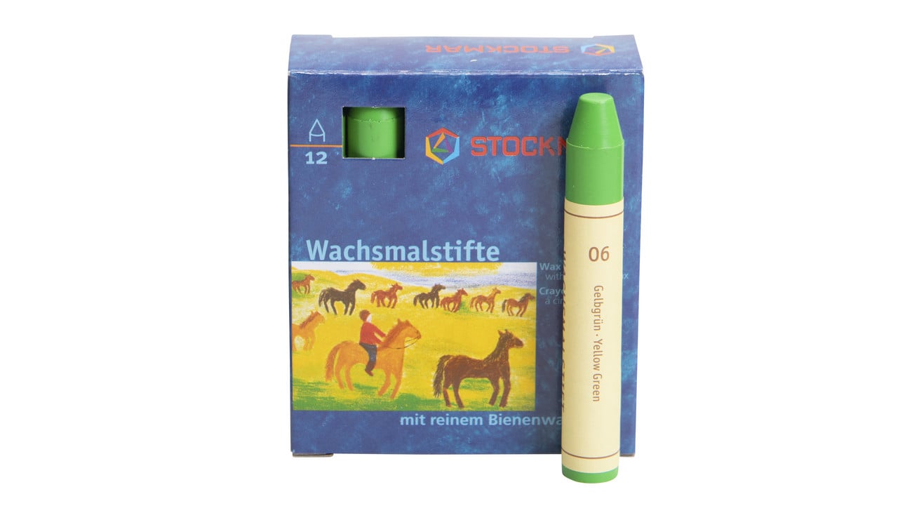 STOCKMAR Wachsmalstifte, 12 Stück, Farbe: gelb/grün