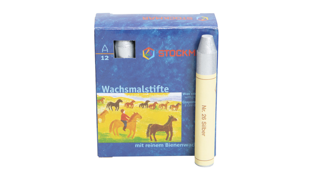 STOCKMAR Wachsmalstifte, 12 Stück, Farbe: silber