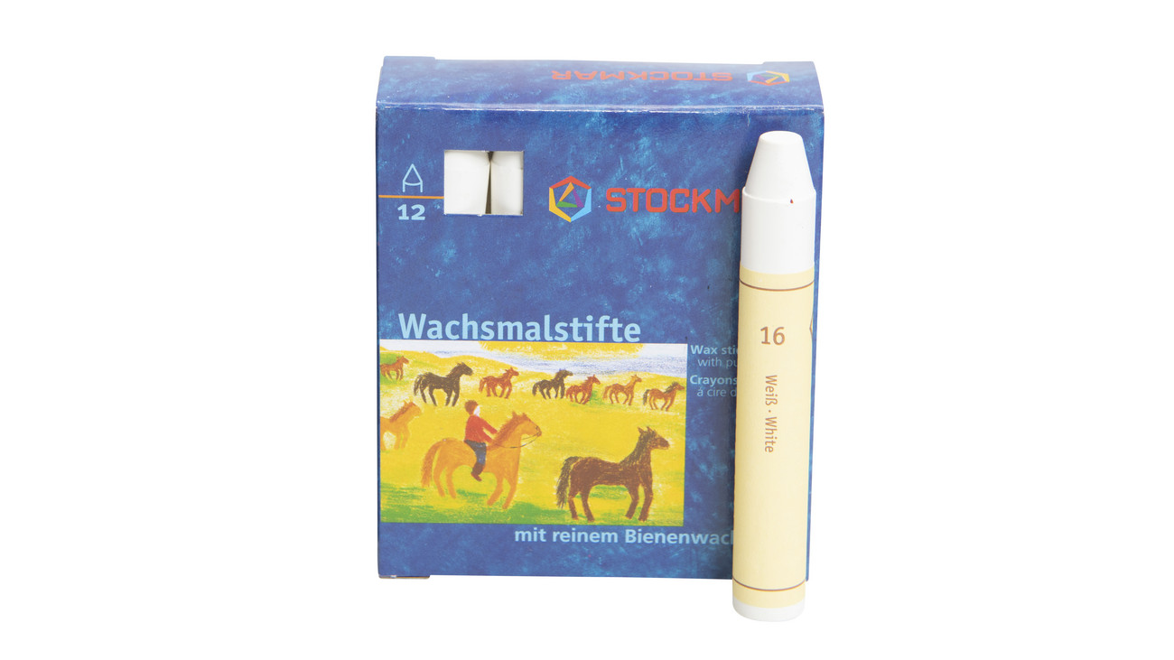 STOCKMAR Wachsmalstifte, 12 Stück, Farbe: weiß