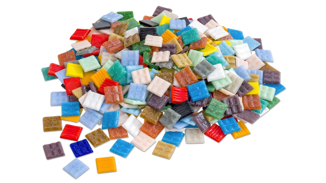 Mosaikstein Bunte Mosaik Glassteine, 1 kg, Größe: 20 x 20 mm