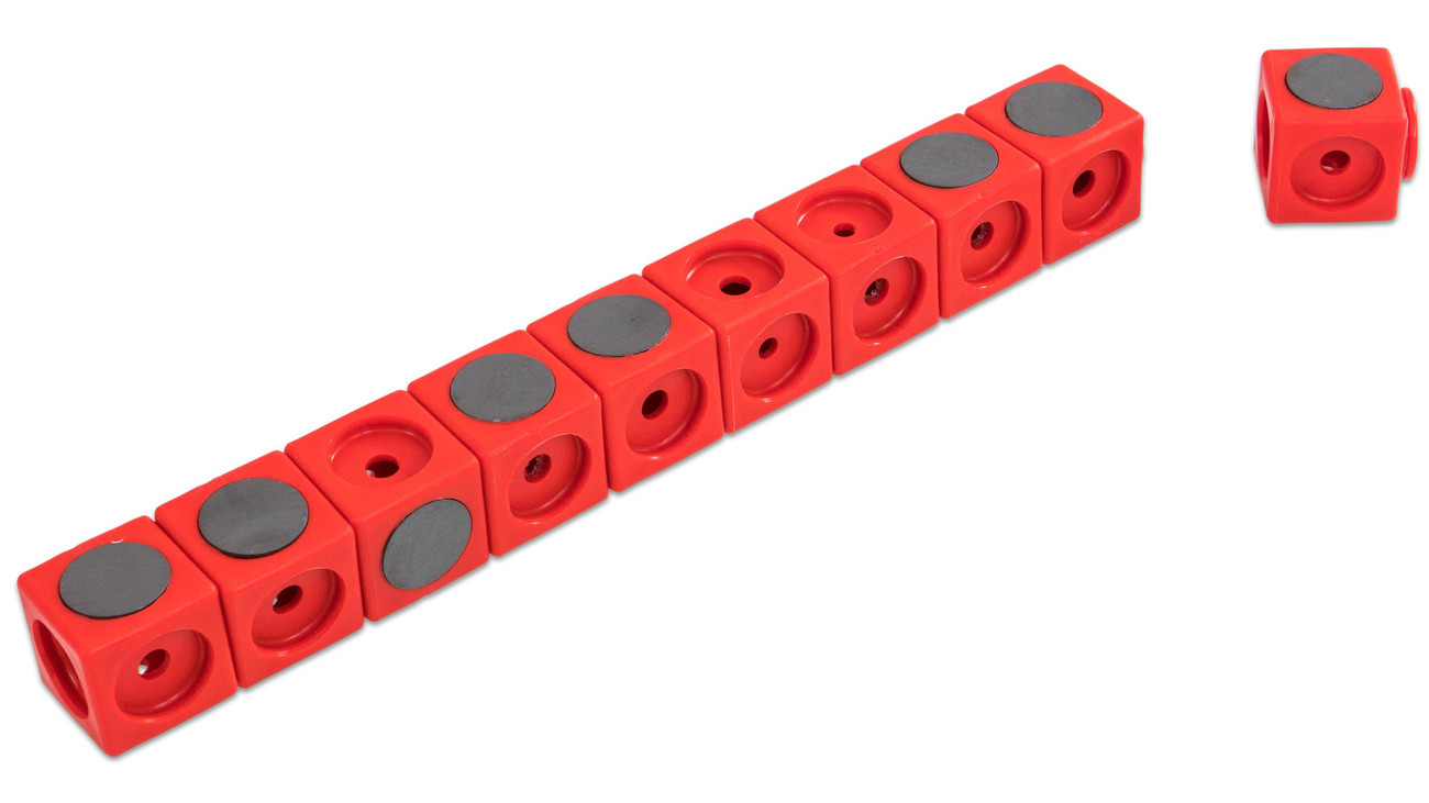 Lot De 100 Cubes à Emboîter Bicolores Rouge/Bleu Dick-System 1,7 Cm - Idéal Éducation Et Jeux