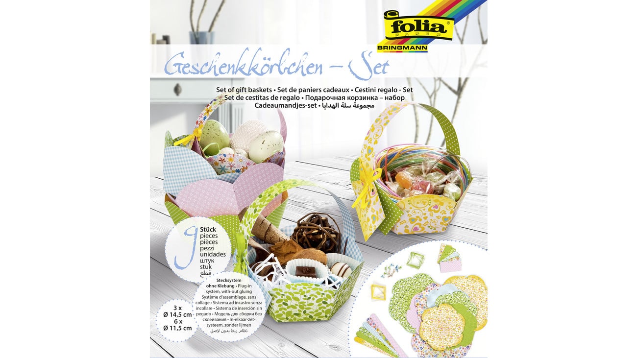 folia Geschenkkörbchen-Set "Ostern", 9 Stück