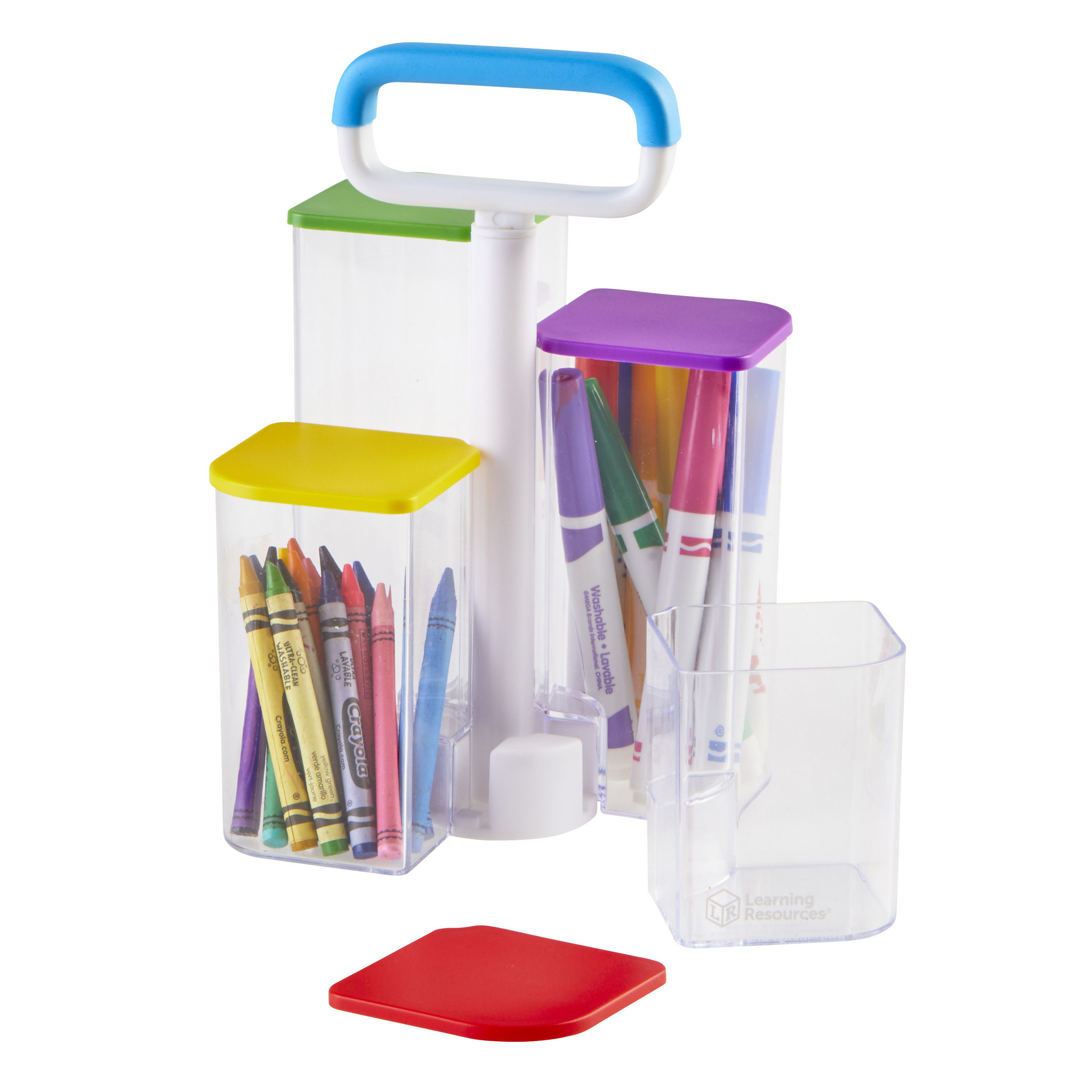 Nuozme Stiftbox Aus Kunststoff – Durchscheinend, Stapelbar, 20,1 X 11,7 X 5,6 Cm, Mit Schnappdeckel, 1 Stück (rot)