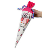 5er-Set weiße, geklebte (Geschwister-) Schultüten